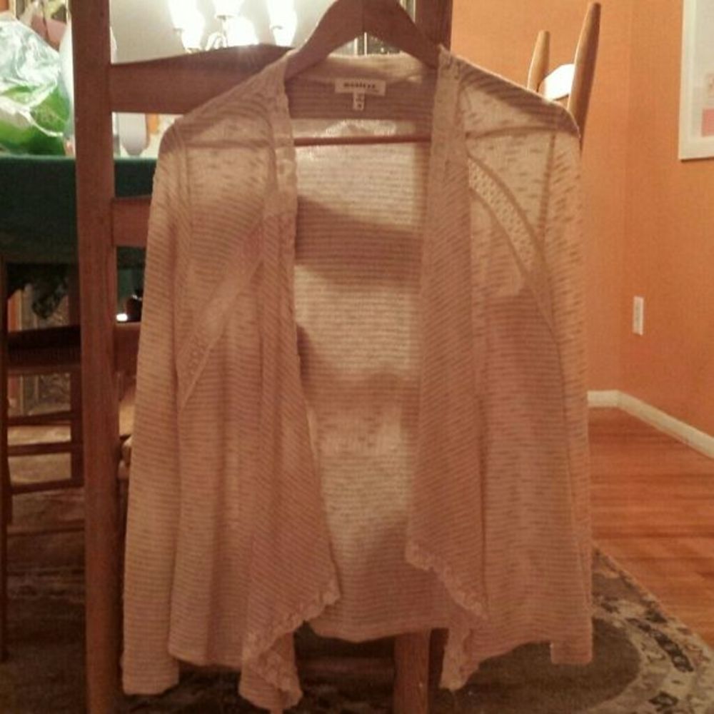 Pin striped open light weight  cardigan sz Medium